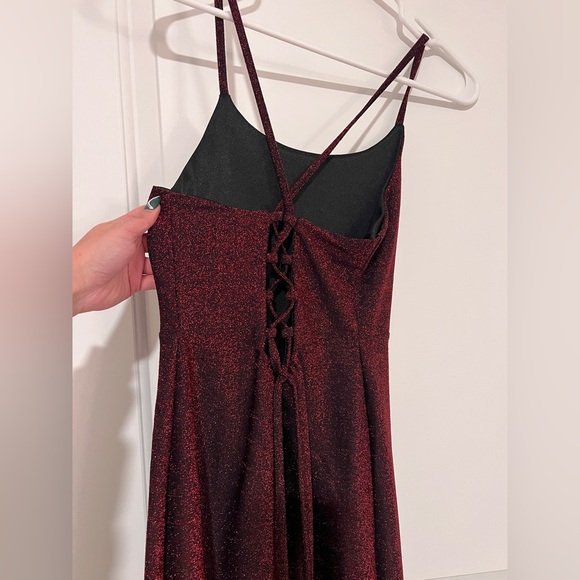Red Sparkle Glitter Holiday Party Dress - Size S - Picture 3 of 5